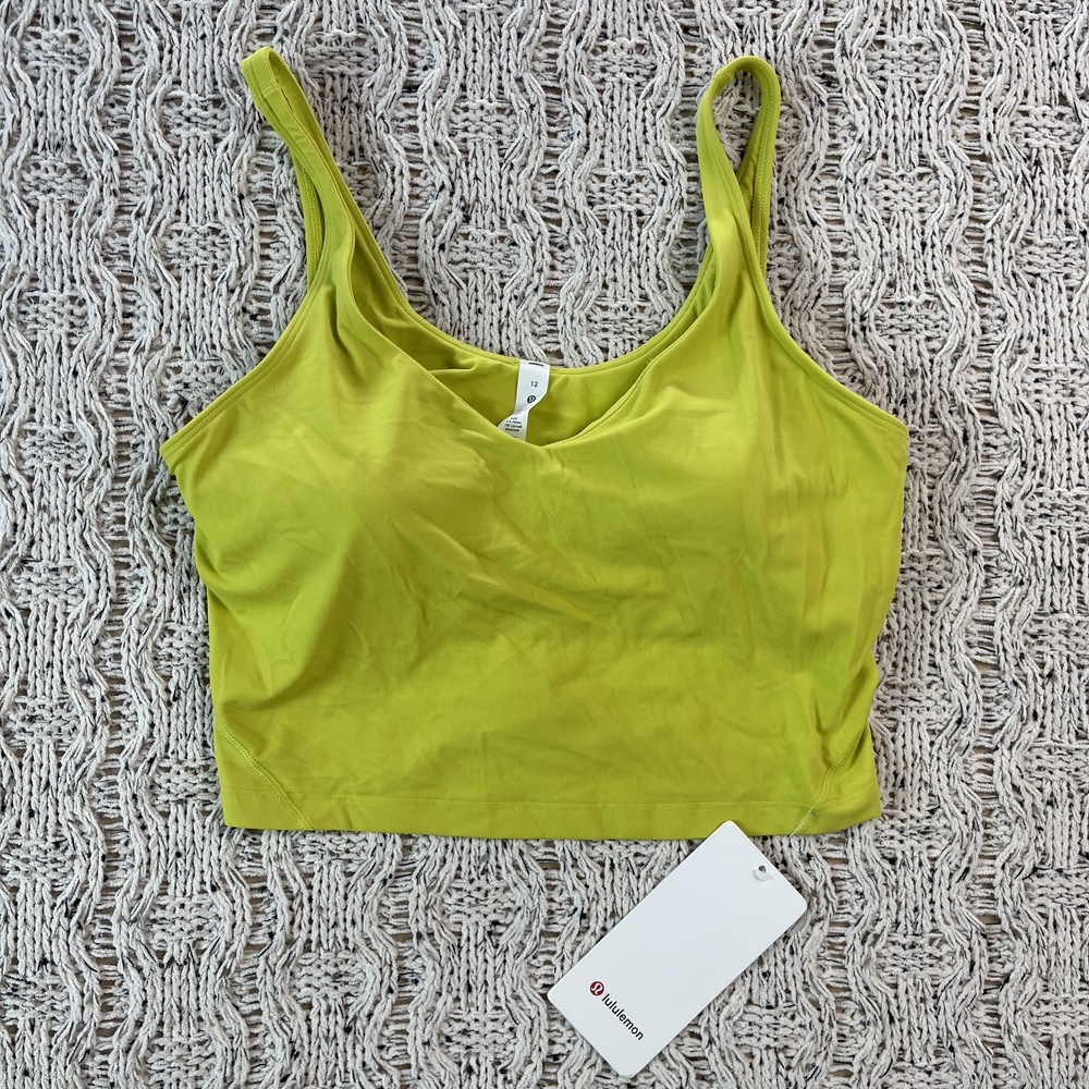 Lululemon Align Tank Top Womens 12 Yellow-Green Nylon Lycra Elastane Ladies NWT